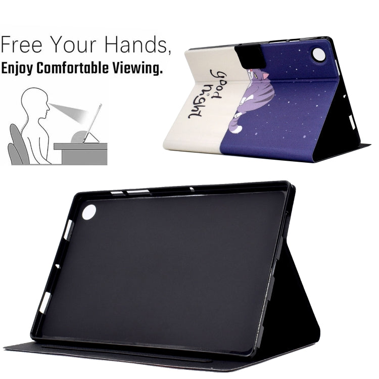For Huawei MatePad T 10 / T 10s Electric Pressed TPU Leather Tablet Case(Lazy Cat) - Huawei by PMC TechLife | Online Shopping South Africa | PMC TechLife | Buy Now Pay Later Mobicred