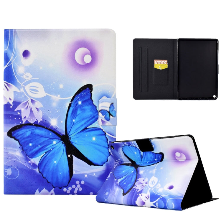For Amazon Kindle Fire HD 10 2021 Electric Pressed TPU Smart Leather Tablet Case(Blue Butterfly) - Amazon by PMC TechLife | Online Shopping South Africa | PMC TechLife | Buy Now Pay Later Mobicred