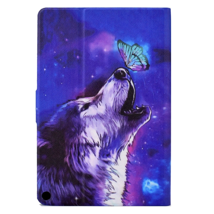 For Amazon Kindle Fire HD 10 2021 Electric Pressed TPU Smart Leather Tablet Case(Butterfly Wolf) - Amazon by PMC TechLife | Online Shopping South Africa | PMC TechLife | Buy Now Pay Later Mobicred