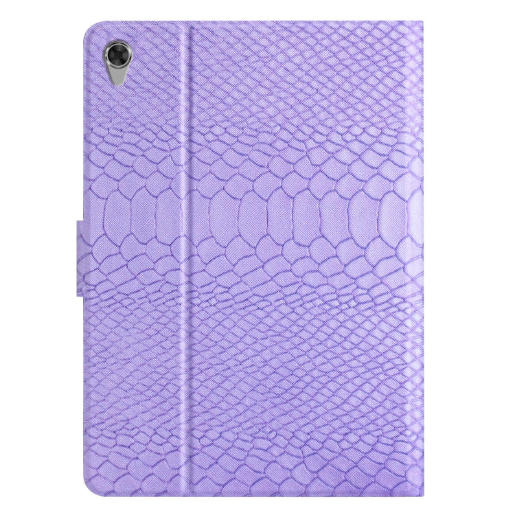 For Lenovo Tab M10 HD 2nd Gen Solid Color Crocodile Texture Leather Smart Tablet Case(Purple) - Lenovo by PMC TechLife | Online Shopping South Africa | PMC TechLife | Buy Now Pay Later Mobicred