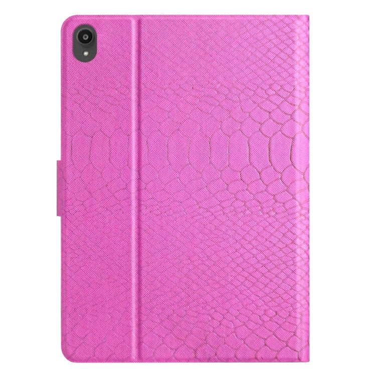 For Lenovo Tab P11 Solid Color Crocodile Texture Leather Smart Tablet Case(Rose Red) - Lenovo by PMC TechLife | Online Shopping South Africa | PMC TechLife | Buy Now Pay Later Mobicred