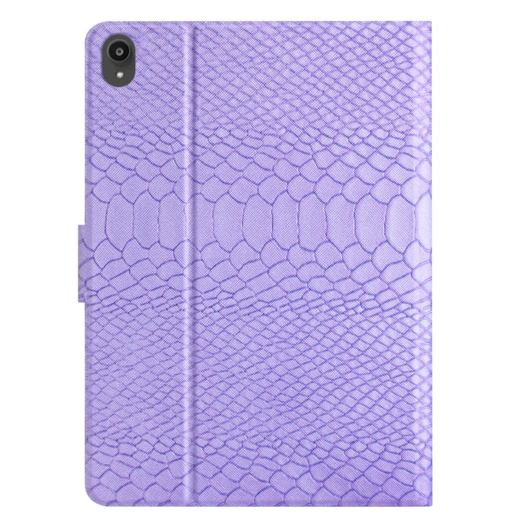 For Lenovo Tab P11 Solid Color Crocodile Texture Leather Smart Tablet Case(Purple) - Lenovo by PMC TechLife | Online Shopping South Africa | PMC TechLife | Buy Now Pay Later Mobicred