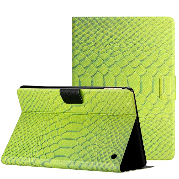 For Amazon Kindle Fire HD 10 2021 Solid Color Crocodile Texture Leather Smart Tablet Case(Green) - Amazon by PMC TechLife | Online Shopping South Africa | PMC TechLife | Buy Now Pay Later Mobicred