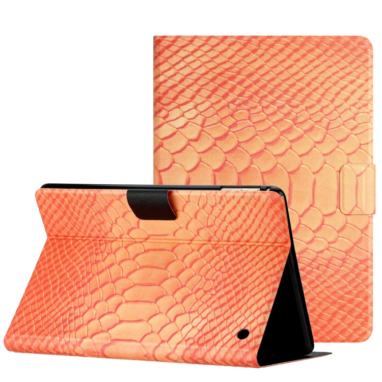 For Amazon Kindle Fire HD 10 2021 Solid Color Crocodile Texture Leather Smart Tablet Case(Orange) - Amazon by PMC TechLife | Online Shopping South Africa | PMC TechLife | Buy Now Pay Later Mobicred