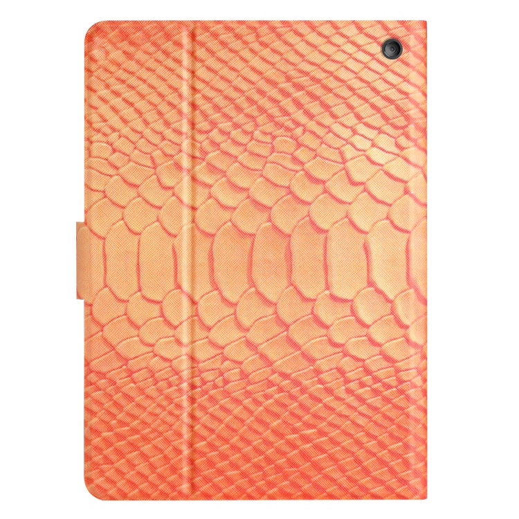 For Amazon Kindle Fire HD 10 2021 Solid Color Crocodile Texture Leather Smart Tablet Case(Orange) - Amazon by PMC TechLife | Online Shopping South Africa | PMC TechLife | Buy Now Pay Later Mobicred