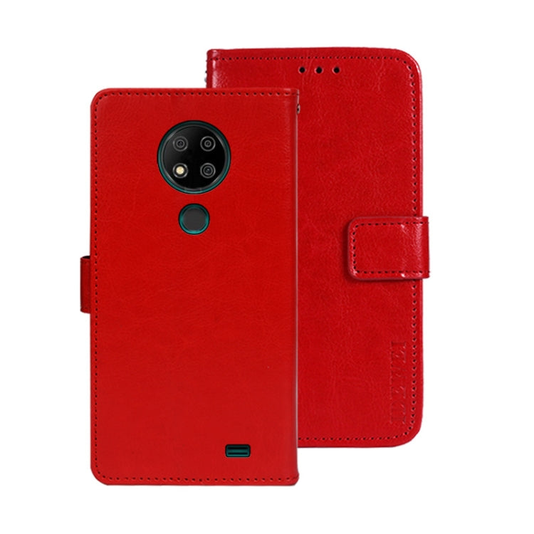 For Oukitel C19 Pro idewei Crazy Horse Texture Leather Phone Case(Red) - More Brand by idewei | Online Shopping South Africa | PMC Jewellery | Buy Now Pay Later Mobicred