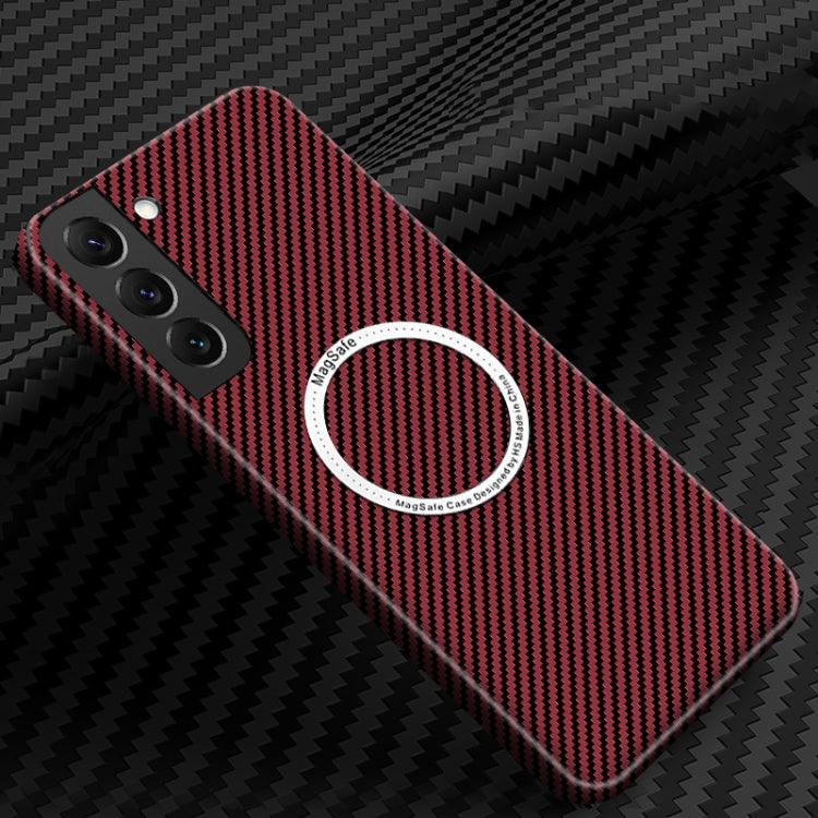 For Samsung Galaxy S23+ 5G Carbon Fiber Texture MagSafe Magnetic Phone Case(Red) - free shipping - PMC TechLife - Order now!