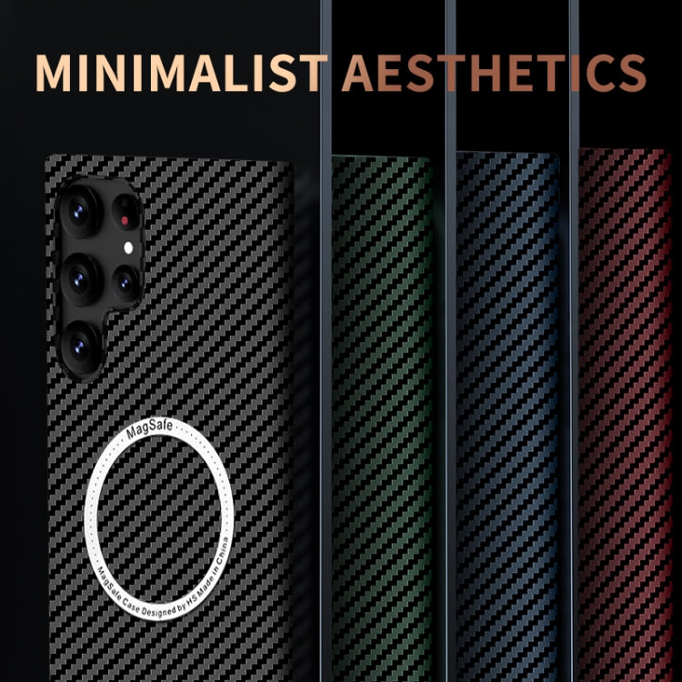 For Samsung Galaxy S23+ 5G Carbon Fiber Texture MagSafe Magnetic Phone Case(Blue) - Galaxy S23+ 5G Cases by PMC TechLife | Online Shopping South Africa | PMC TechLife