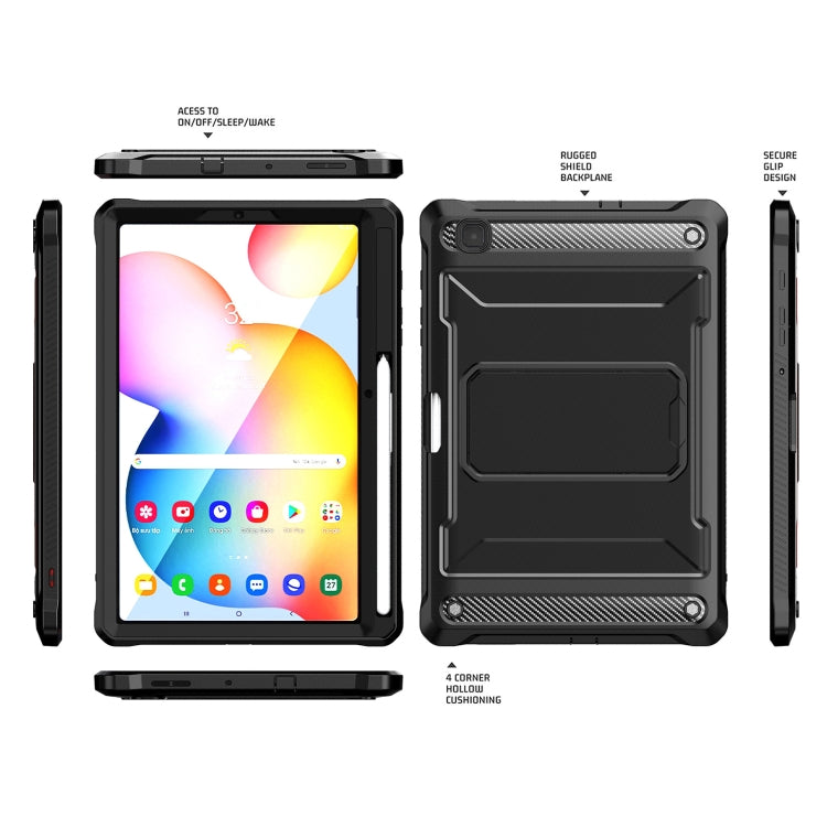 For Samsung Galaxy Tab S6 Lite Explorer PC + TPU Tablet Protective Case with Pen Slot(Black) - Tab S6 Lite P610 / P615 by PMC TechLife | Online Shopping South Africa | PMC TechLife