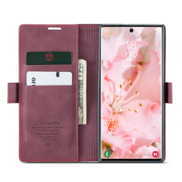 For Samsung Galaxy S23 Ultra 5G CaseMe 013 Multifunctional Horizontal Flip Leather Phone Case(Wine Red) - free shipping - PMC Jewellery - Order now!