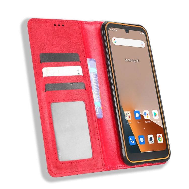 For Blackview BV5200 Magnetic Buckle Retro Texture Leather Phone Case(Red) - More Brand by PMC TechLife | Online Shopping South Africa | PMC TechLife | Buy Now Pay Later Mobicred
