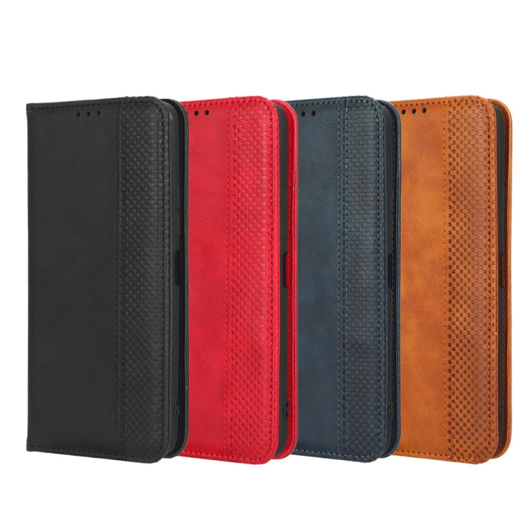 For Blackview BV5200 Magnetic Buckle Retro Texture Leather Phone Case(Red) - More Brand by PMC TechLife | Online Shopping South Africa | PMC TechLife | Buy Now Pay Later Mobicred