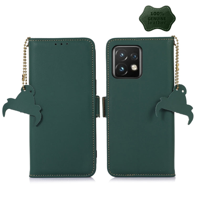 For Motorola Moto X40 Pro Genuine Leather Magnetic RFID Leather Phone Case(Green) - Motorola Cases by PMC TechLife | Online Shopping South Africa | PMC TechLife | Buy Now Pay Later Mobicred