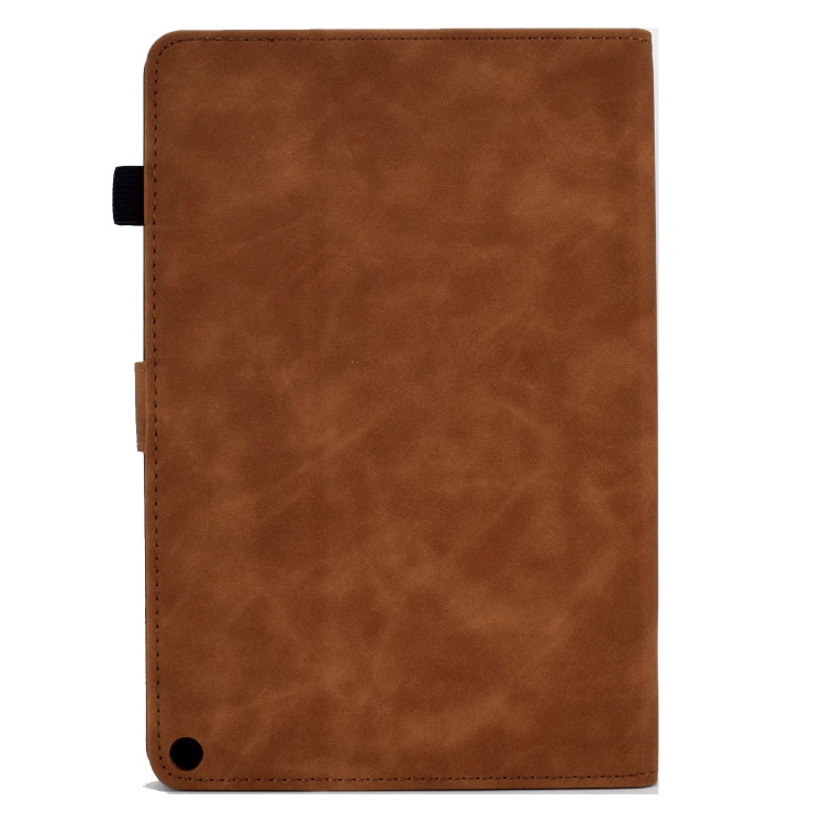 For Amazon Kindle Fire HD10 2021 Tower Embossed Leather Smart Tablet Case(Brown) - Amazon by PMC TechLife | Online Shopping South Africa | PMC TechLife | Buy Now Pay Later Mobicred
