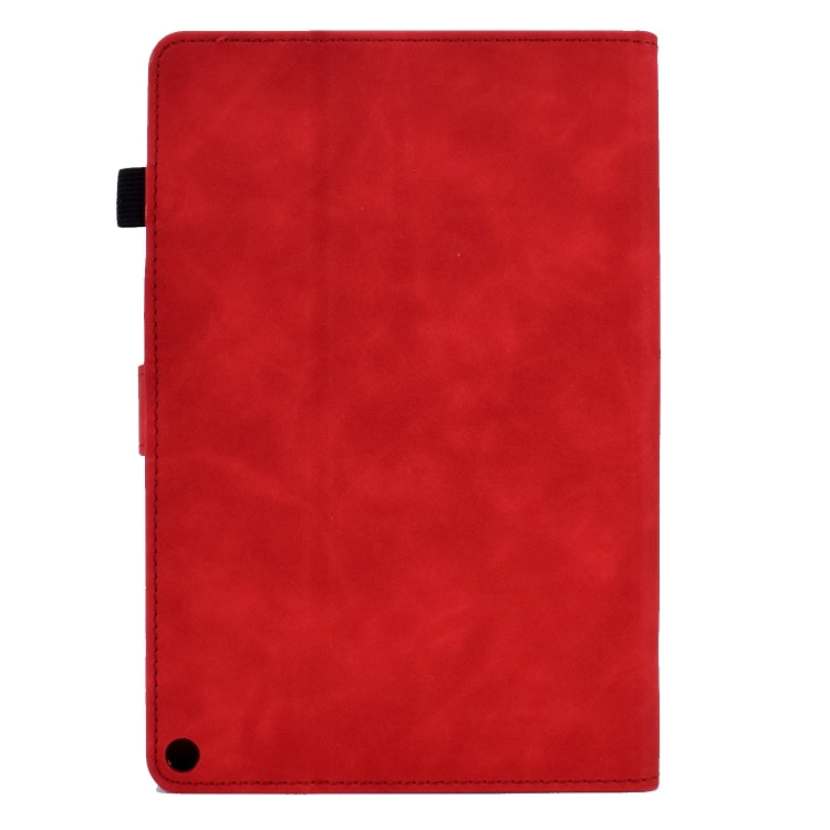 For Amazon Kindle Fire HD10 2021 Tower Embossed Leather Smart Tablet Case(Red) - Amazon by PMC TechLife | Online Shopping South Africa | PMC TechLife | Buy Now Pay Later Mobicred