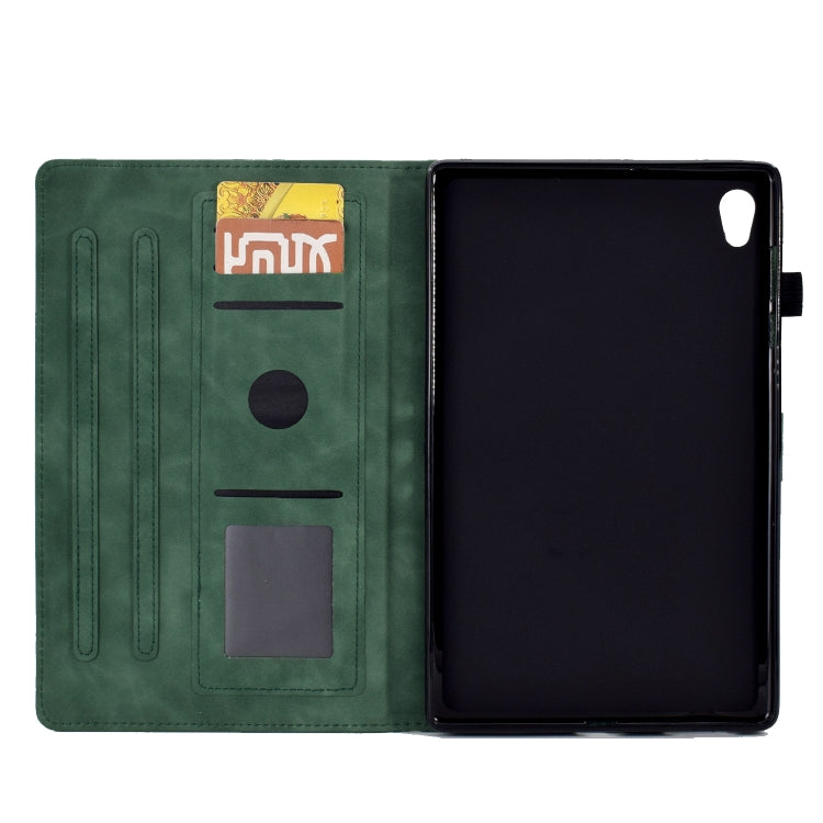 For Lenovo Tab M10 Gen 2 Tower Embossed Leather Smart Tablet Case(Green) - Lenovo by PMC TechLife | Online Shopping South Africa | PMC TechLife | Buy Now Pay Later Mobicred