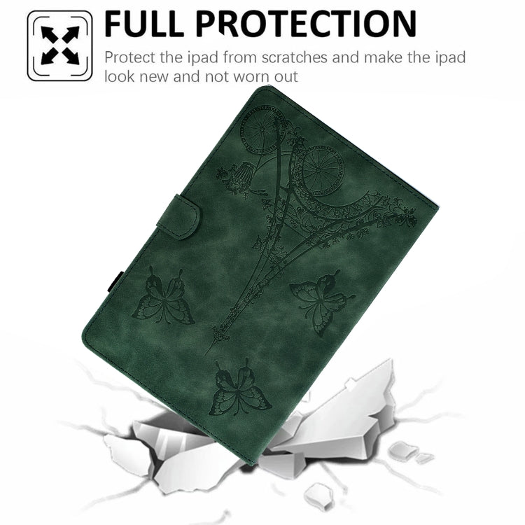 For Lenovo Tab M10 Gen 2 Tower Embossed Leather Smart Tablet Case(Green) - Lenovo by PMC TechLife | Online Shopping South Africa | PMC TechLife | Buy Now Pay Later Mobicred