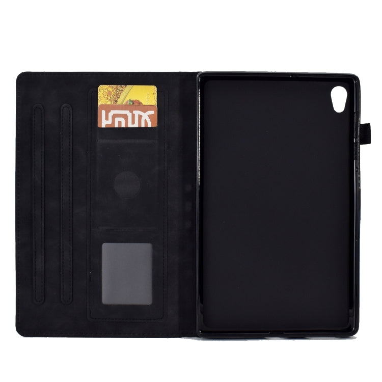 For Lenovo Tab M10 Gen 2 Tower Embossed Leather Smart Tablet Case(Black) - Lenovo by PMC TechLife | Online Shopping South Africa | PMC TechLife | Buy Now Pay Later Mobicred