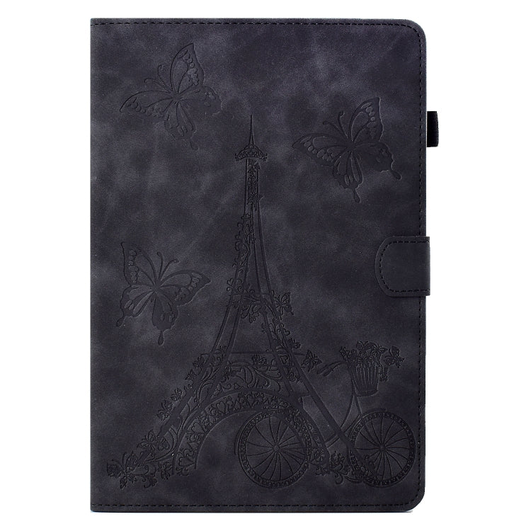 For Lenovo M10 Plus Tower Embossed Leather Smart Tablet Case(Black) - Lenovo by PMC TechLife | Online Shopping South Africa | PMC TechLife | Buy Now Pay Later Mobicred