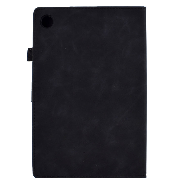 For Lenovo M10 Plus Tower Embossed Leather Smart Tablet Case(Black) - Lenovo by PMC TechLife | Online Shopping South Africa | PMC TechLife | Buy Now Pay Later Mobicred