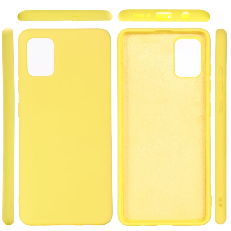 For Galaxy A31 Solid Color Liquid Silicone Dropproof Full Coverage Protective Case(Yellow) - Galaxy Phone Cases by PMC TechLife | Online Shopping South Africa | PMC TechLife