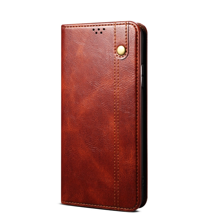 For vivo X90 Oil Wax Crazy Horse Texture Leather Phone Case(Brown) - vivo Cases by PMC TechLife | Online Shopping South Africa | PMC TechLife