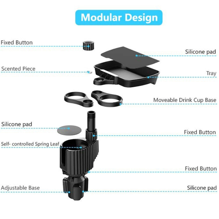 A09 Car Drink Water Cup Holder 360 Degree Rotating Dinner Plate(Black) - Car Drink Holders by PMC TechLife | Online Shopping South Africa | PMC TechLife | Buy Now Pay Later Mobicred