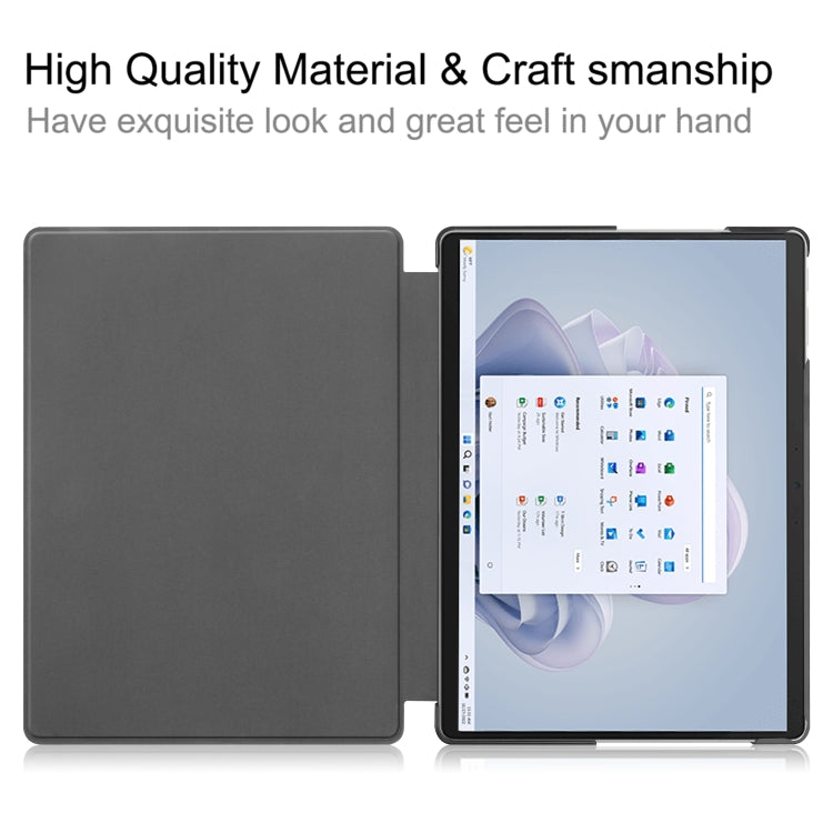 For Microsoft Surface Pro 9 Custer Painted 3-Fold Holder Leather Tablet Case(Big Eye Me) - Microsoft by PMC TechLife | Online Shopping South Africa | PMC TechLife | Buy Now Pay Later Mobicred