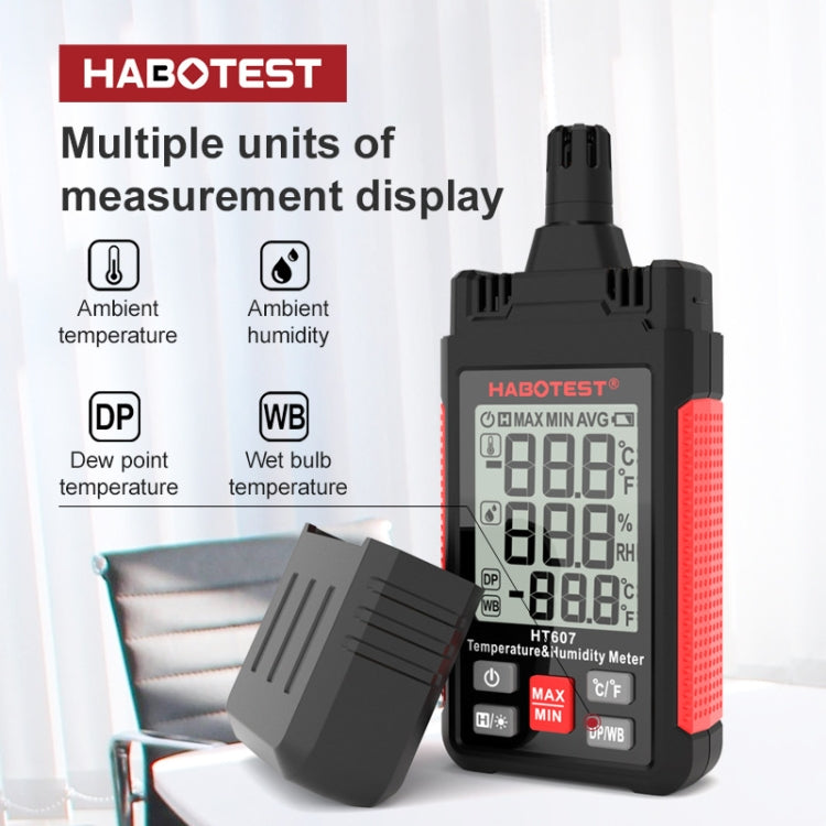 HABOTEST HT607 Portable Handheld Temperature Humidity Tester - Electronic Test by HABOTEST | Online Shopping South Africa | PMC TechLife | Buy Now Pay Later Mobicred