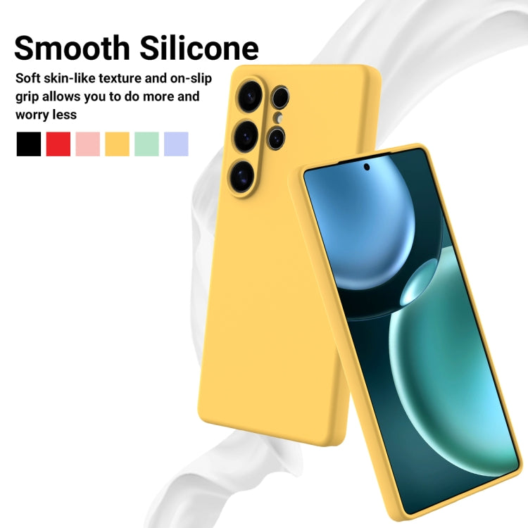 For Samsung Galaxy S25 Ultra Color Liquid Silicone Phone Case(Yellow) - Galaxy S25 Ultra 5G Cases by PMC Jewellery | Online Shopping South Africa | PMC Jewellery | Buy Now Pay Later Mobicred