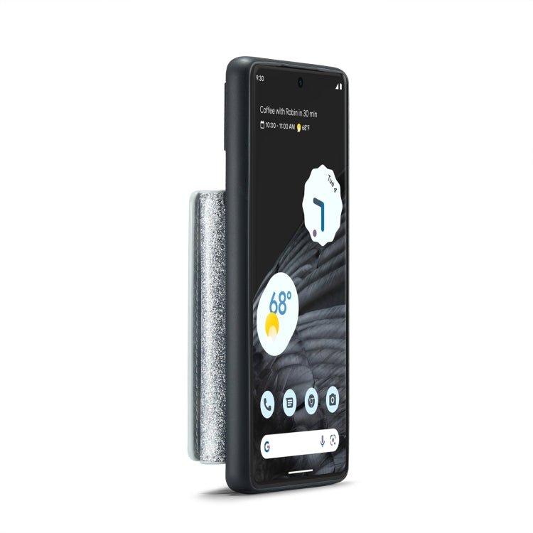 For Google Pixel 7 Pro DG.MING M3 Series Glitter Powder Card Bag Leather Case(Silver) - free shipping - PMC TechLife - Order now!