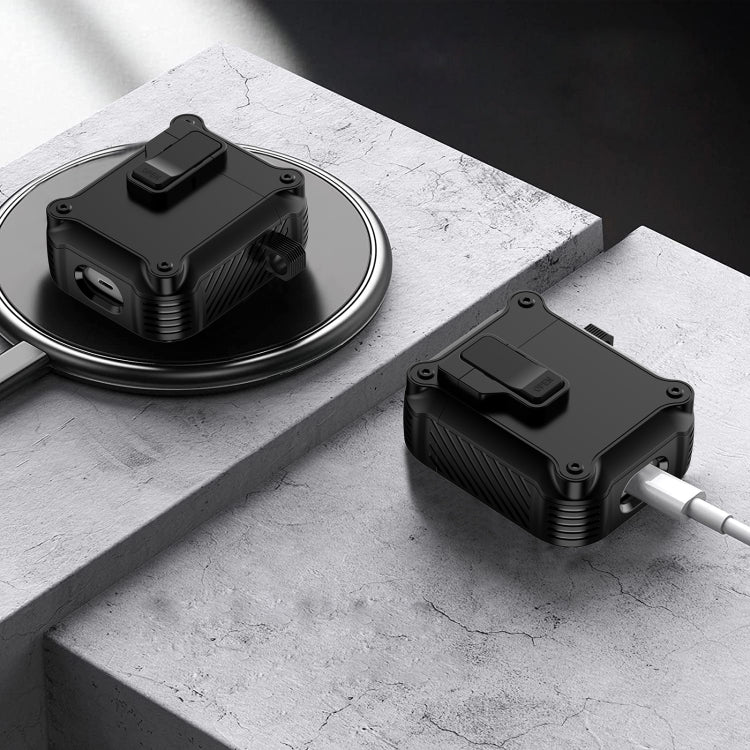 For AirPods 1 / 2 Eagle Shockproof Earphone Protective Case with Switch(Black) - For AirPods 1/2 by PMC Jewellery | Online Shopping South Africa | PMC Jewellery | Buy Now Pay Later Mobicred