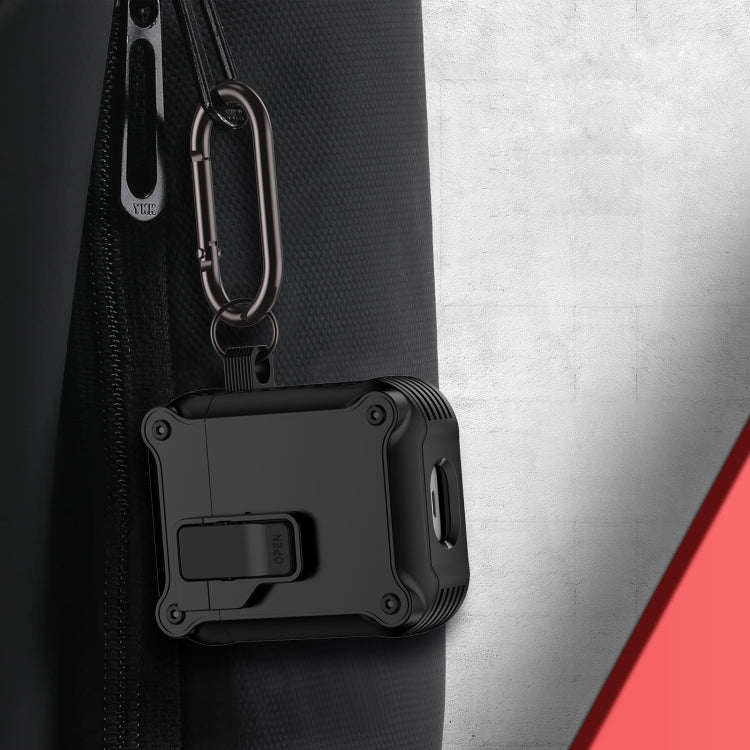 For AirPods 1 / 2 Eagle Shockproof Earphone Protective Case with Switch(Black) - For AirPods 1/2 by PMC Jewellery | Online Shopping South Africa | PMC Jewellery | Buy Now Pay Later Mobicred