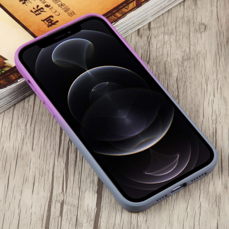 For iPhone 12 Pro Liquid TPU Silicone Gradient MagSafe Phone Case(Purple) - iPhone 12 / 12 Pro Cases by PMC TechLife | Online Shopping South Africa | PMC TechLife
