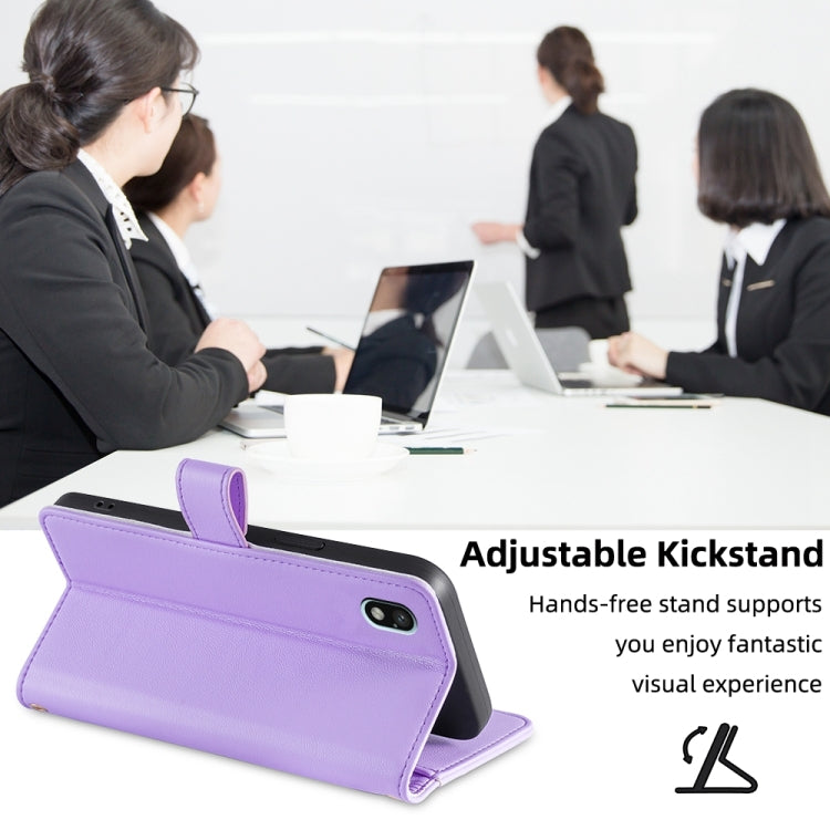 For Sony Xperia Ace III Sheep Texture Cross-body Zipper Wallet Leather Phone Case(Purple) - Sony Cases by PMC TechLife | Online Shopping South Africa | PMC TechLife | Buy Now Pay Later Mobicred
