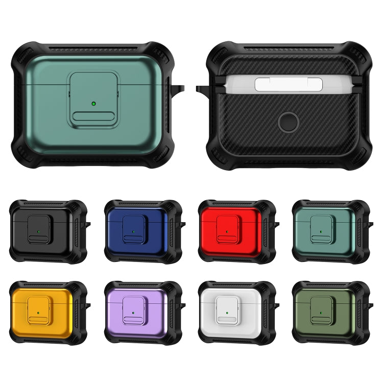 For AirPods Pro TPU + PC Shockproof Earphone Protective Case with Switch(Blue) - For AirPods Pro by PMC Jewellery | Online Shopping South Africa | PMC Jewellery | Buy Now Pay Later Mobicred