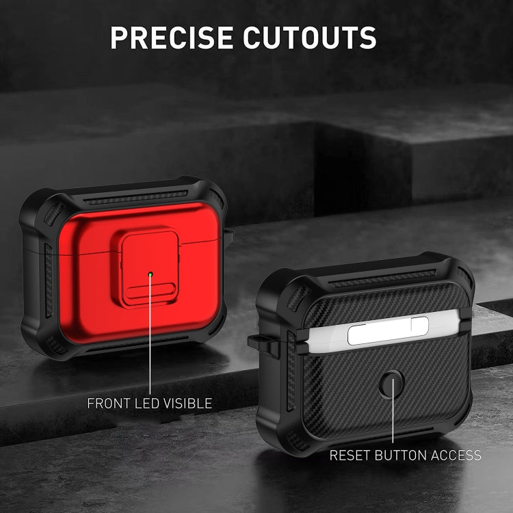 For AirPods Pro 2 TPU + PC Shockproof Earphone Protective Case with Switch(Black) - For AirPods Pro 2 by PMC TechLife | Online Shopping South Africa | PMC TechLife | Buy Now Pay Later Mobicred