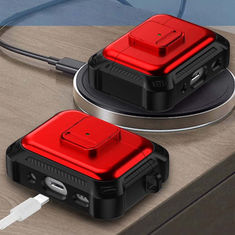 For AirPods Pro 2 TPU + PC Shockproof Earphone Protective Case with Switch(Black) - For AirPods Pro 2 by PMC TechLife | Online Shopping South Africa | PMC TechLife | Buy Now Pay Later Mobicred