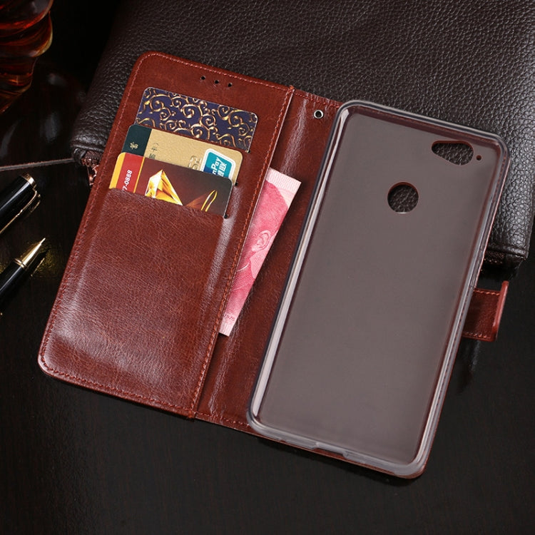 For Blackview R7 idewei Crazy Horse Texture Horizontal Flip Leather Case with Holder & Card Slots & Wallet(Black) - More Brand by idewei | Online Shopping South Africa | PMC TechLife | Buy Now Pay Later Mobicred