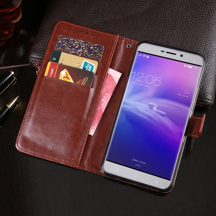 For Blackview R7 idewei Crazy Horse Texture Horizontal Flip Leather Case with Holder & Card Slots & Wallet(Black) - More Brand by idewei | Online Shopping South Africa | PMC TechLife | Buy Now Pay Later Mobicred