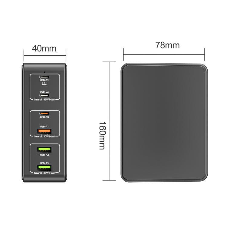 818H 120W Type-C + USB 6-Ports Desktop Fast Charger, Plug Type:UK Plug(White) - Multifunction Charger by PMC Jewellery | Online Shopping South Africa | PMC Jewellery | Buy Now Pay Later Mobicred