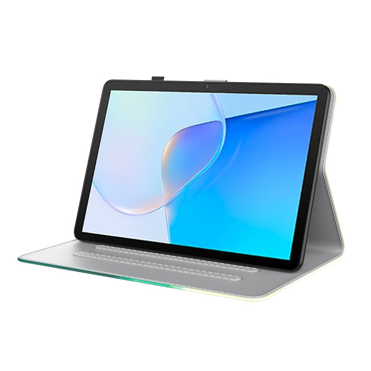 For Huawei MatePad SE Watercolor Pattern Flip Leather Tablet Case(Cyan Green) - Huawei by PMC TechLife | Online Shopping South Africa | PMC TechLife | Buy Now Pay Later Mobicred