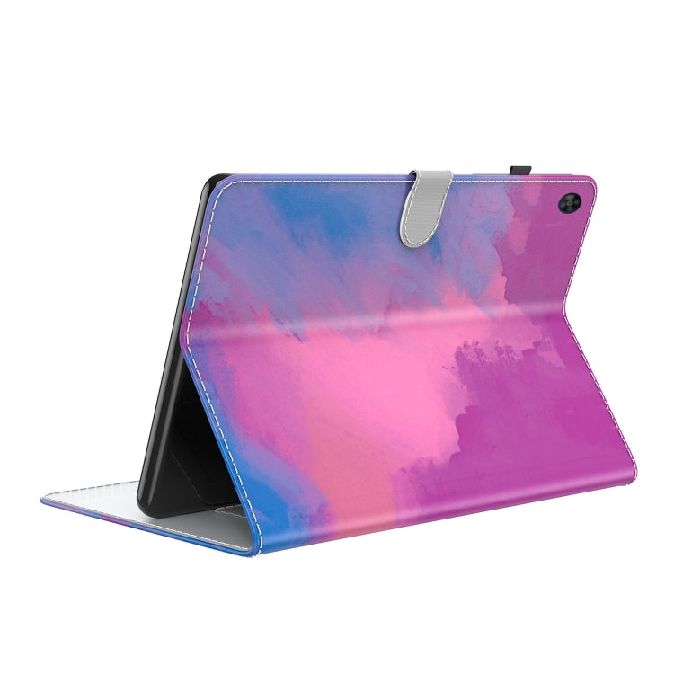 For Huawei MatePad SE Watercolor Pattern Flip Leather Tablet Case(Purple Red) - Huawei by PMC TechLife | Online Shopping South Africa | PMC TechLife | Buy Now Pay Later Mobicred