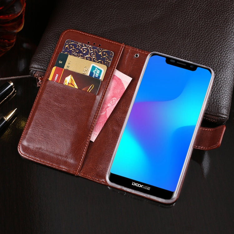 For Doogee X70 idewei  Crazy Horse Texture Horizontal Flip Leather Case with Holder & Card Slots & Wallet(Yellow) - More Brand by idewei | Online Shopping South Africa | PMC TechLife | Buy Now Pay Later Mobicred
