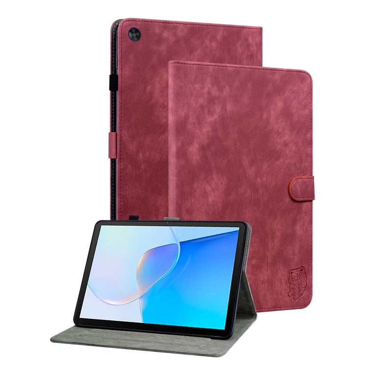 For Huawei MatePad SE Tiger Pattern Flip Leather Tablet Case(Red) - Huawei by PMC TechLife | Online Shopping South Africa | PMC TechLife | Buy Now Pay Later Mobicred