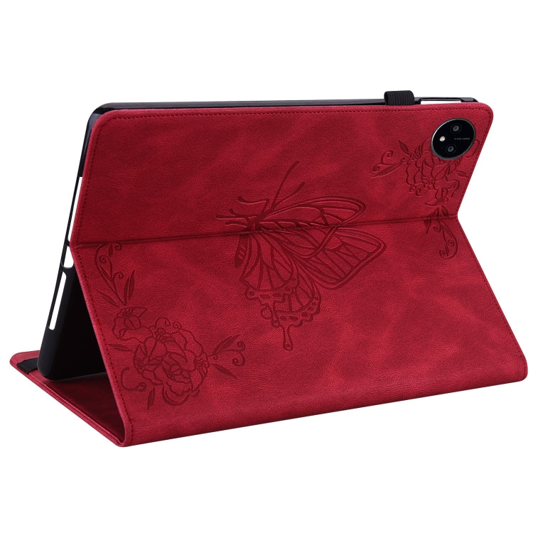 For Huawei MatePad Pro 11 2022 Butterfly Flower Embossed Leather Tablet Case(Red) - Huawei by PMC TechLife | Online Shopping South Africa | PMC TechLife | Buy Now Pay Later Mobicred