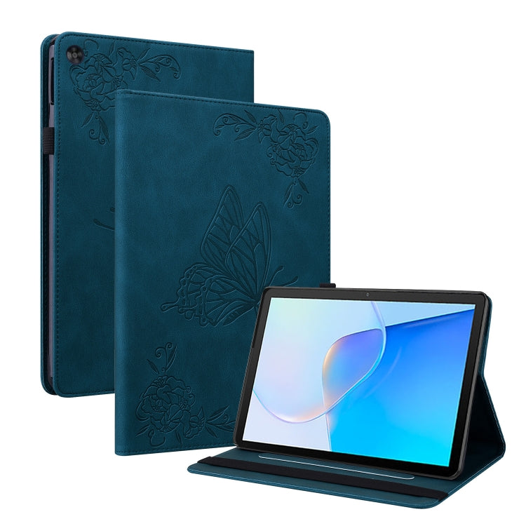 For Huawei MatePad SE Butterfly Flower Embossed Leather Tablet Case(Blue) - Huawei by PMC TechLife | Online Shopping South Africa | PMC TechLife | Buy Now Pay Later Mobicred