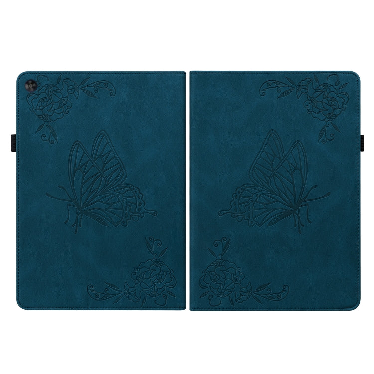 For Huawei MatePad SE Butterfly Flower Embossed Leather Tablet Case(Blue) - Huawei by PMC TechLife | Online Shopping South Africa | PMC TechLife | Buy Now Pay Later Mobicred