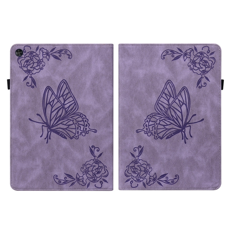 For Huawei MatePad SE Butterfly Flower Embossed Leather Tablet Case(Purple) - Huawei by PMC TechLife | Online Shopping South Africa | PMC TechLife | Buy Now Pay Later Mobicred
