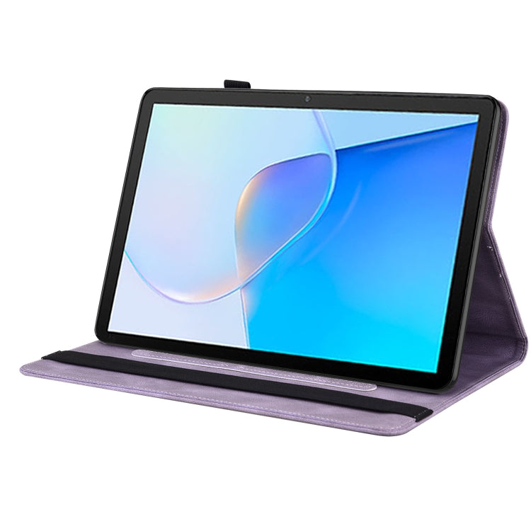 For Huawei MatePad SE Butterfly Flower Embossed Leather Tablet Case(Purple) - Huawei by PMC TechLife | Online Shopping South Africa | PMC TechLife | Buy Now Pay Later Mobicred